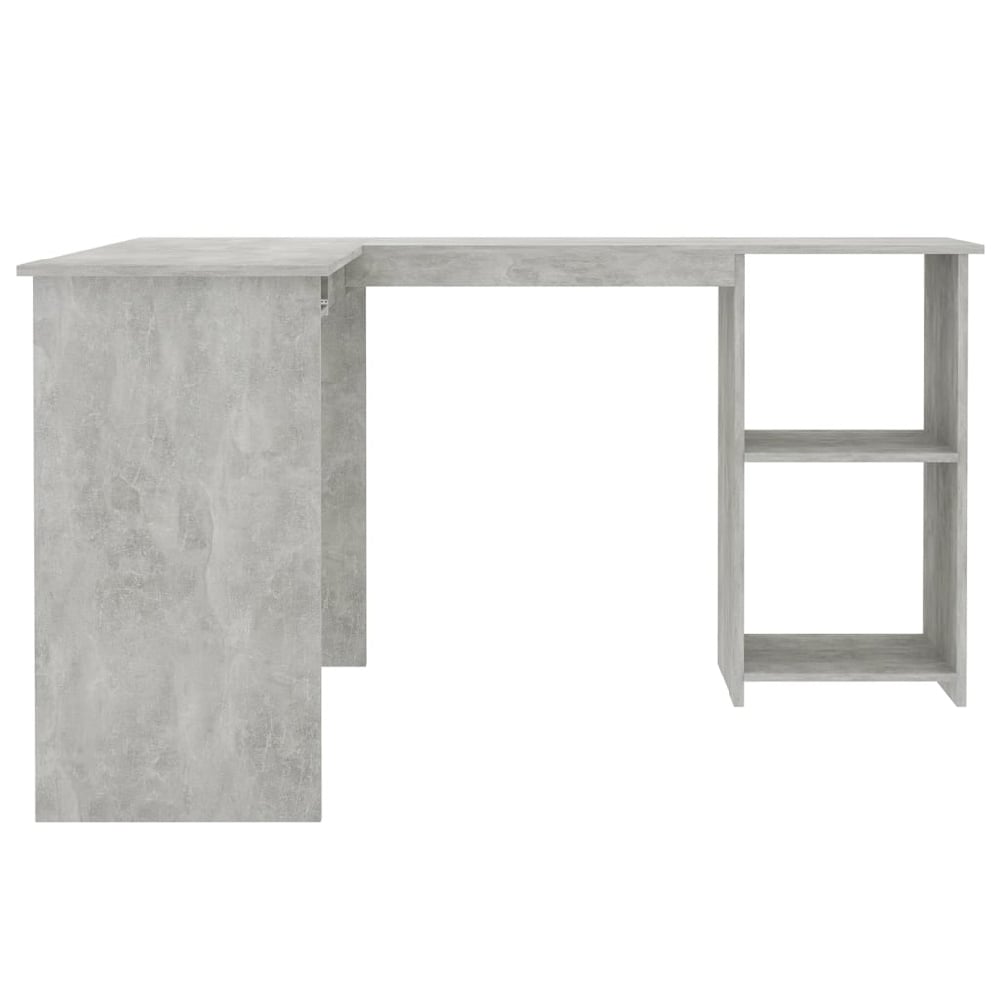 Aberdeen Wooden Laptop Desk Corner In Concrete Grey