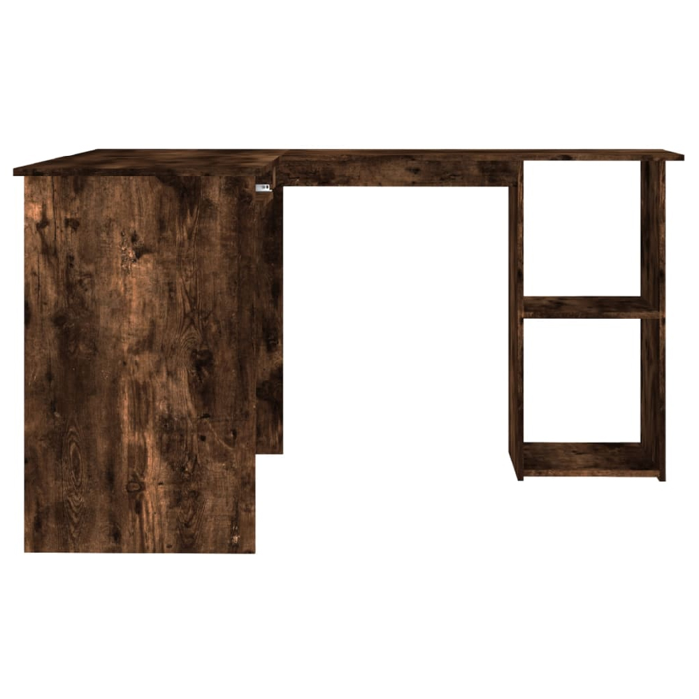 Aberdeen Wooden Laptop Desk Corner In Smoked Oak