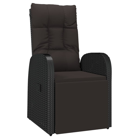 Abia Steel 2 Piece Garden Lounge Set In Black Poly Rattan