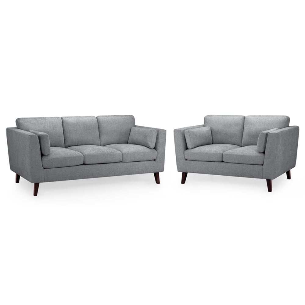Abilene Fabric 3+2 Seater Sofa Set In Grey