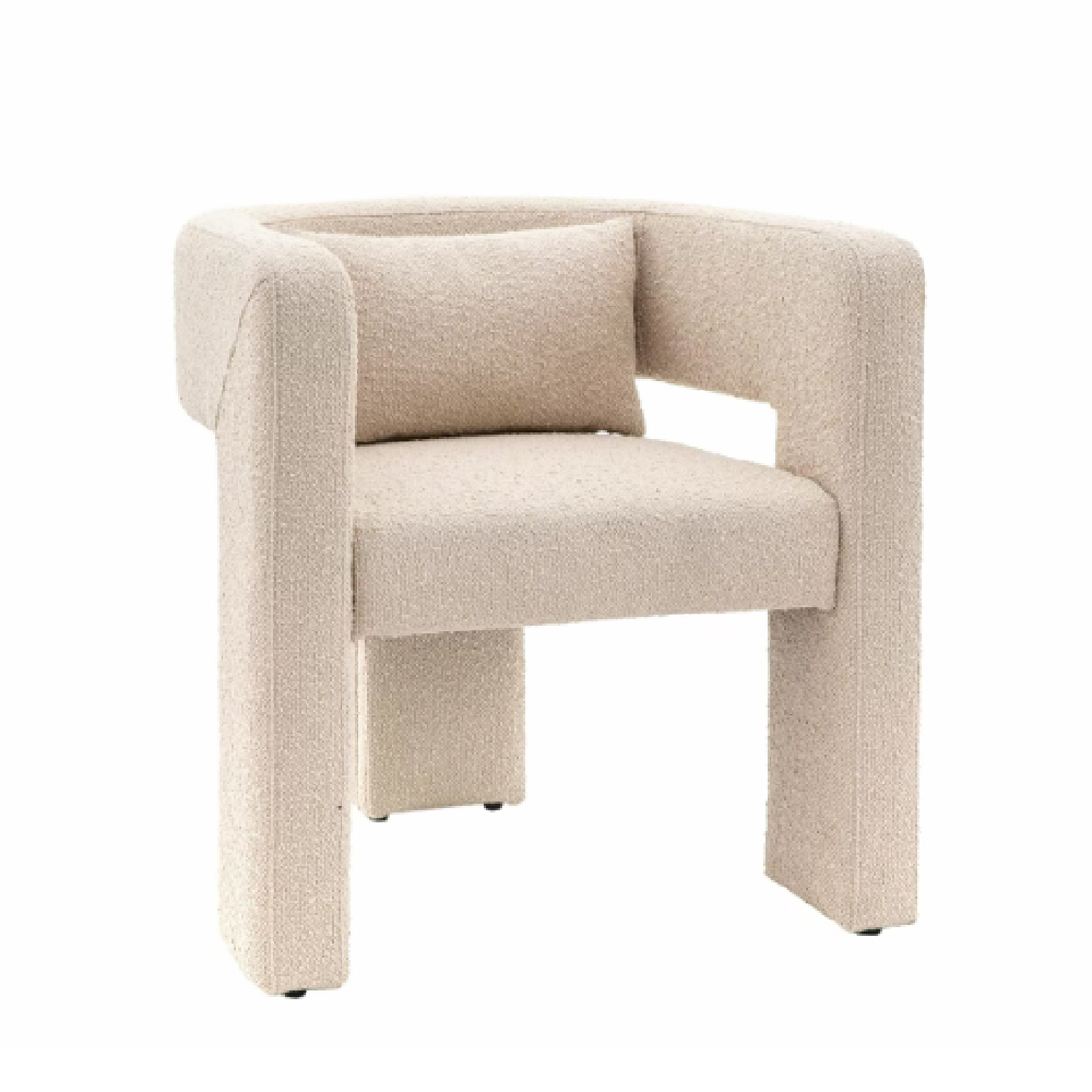 Abilene Fabric Armchair With Black Legs In Taupe