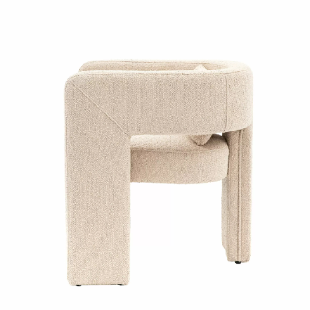 Abilene Fabric Armchair With Black Legs In Taupe