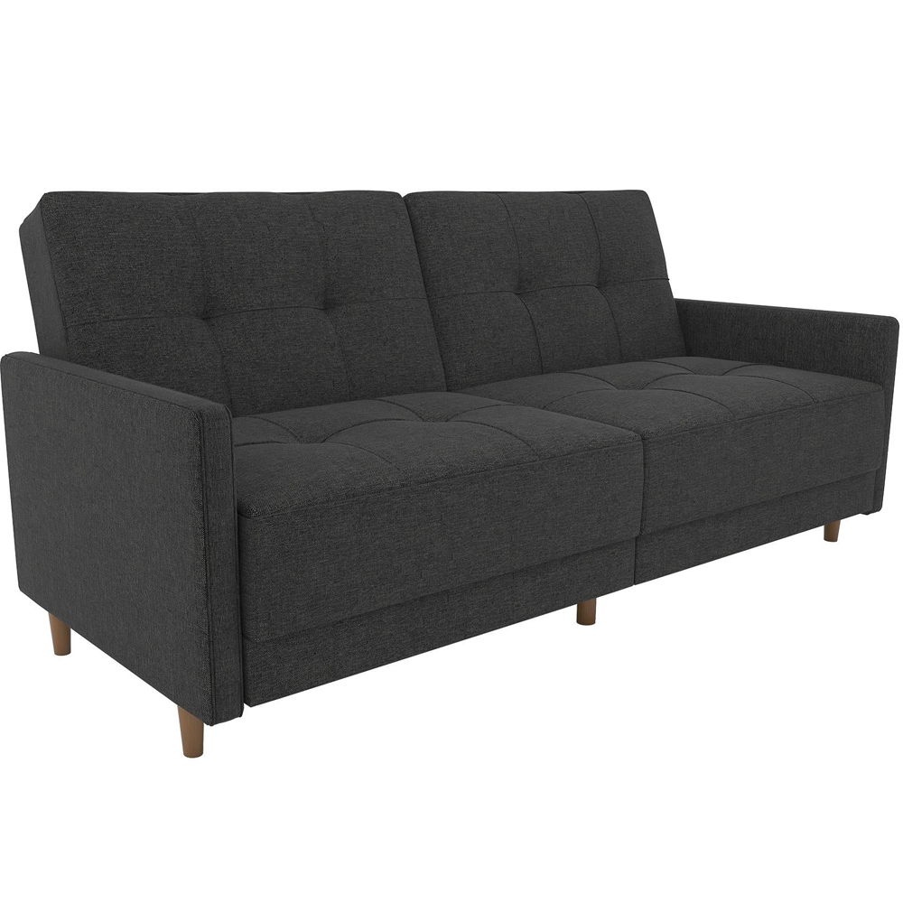 Abilene Fabric Sofa Bed With Oak Legs In Grey