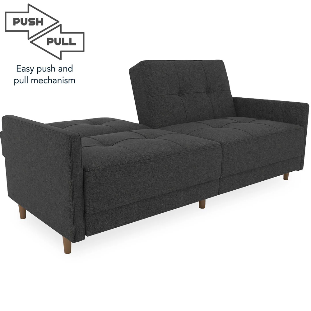 Abilene Fabric Sofa Bed With Oak Legs In Grey
