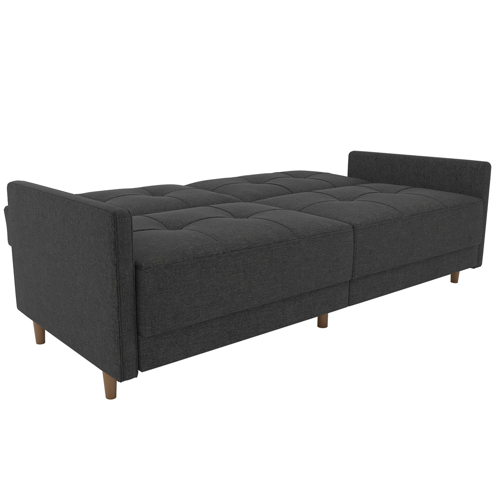 Abilene Fabric Sofa Bed With Oak Legs In Grey