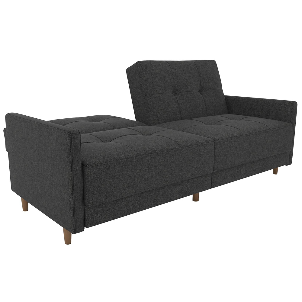 Abilene Fabric Sofa Bed With Oak Legs In Grey
