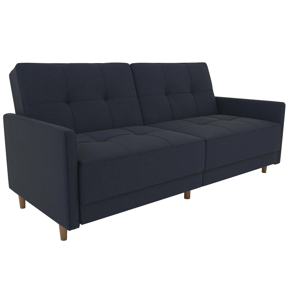 Abilene Fabric Sofa Bed With Oak Legs In Navy