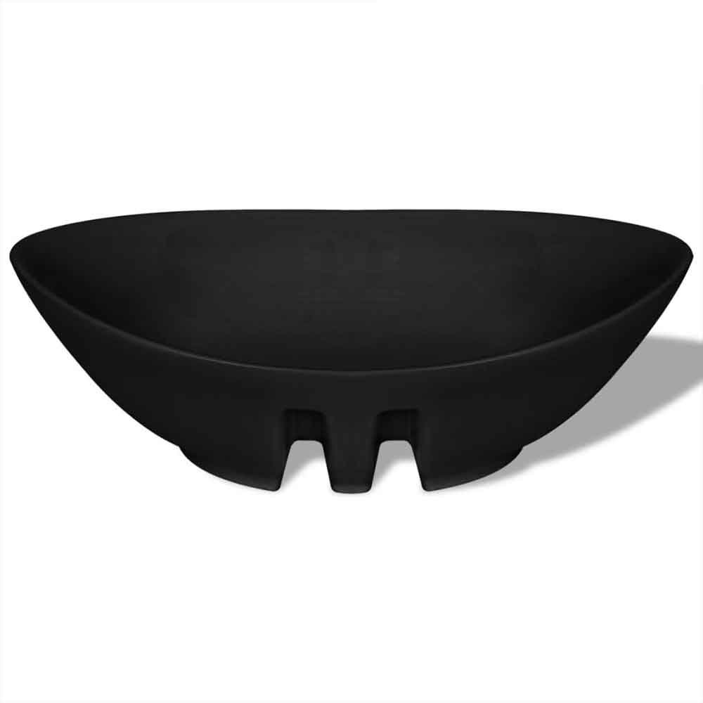 Abilene Oval Countertop Basin Without Waste 590mm Wide 0TH - Black