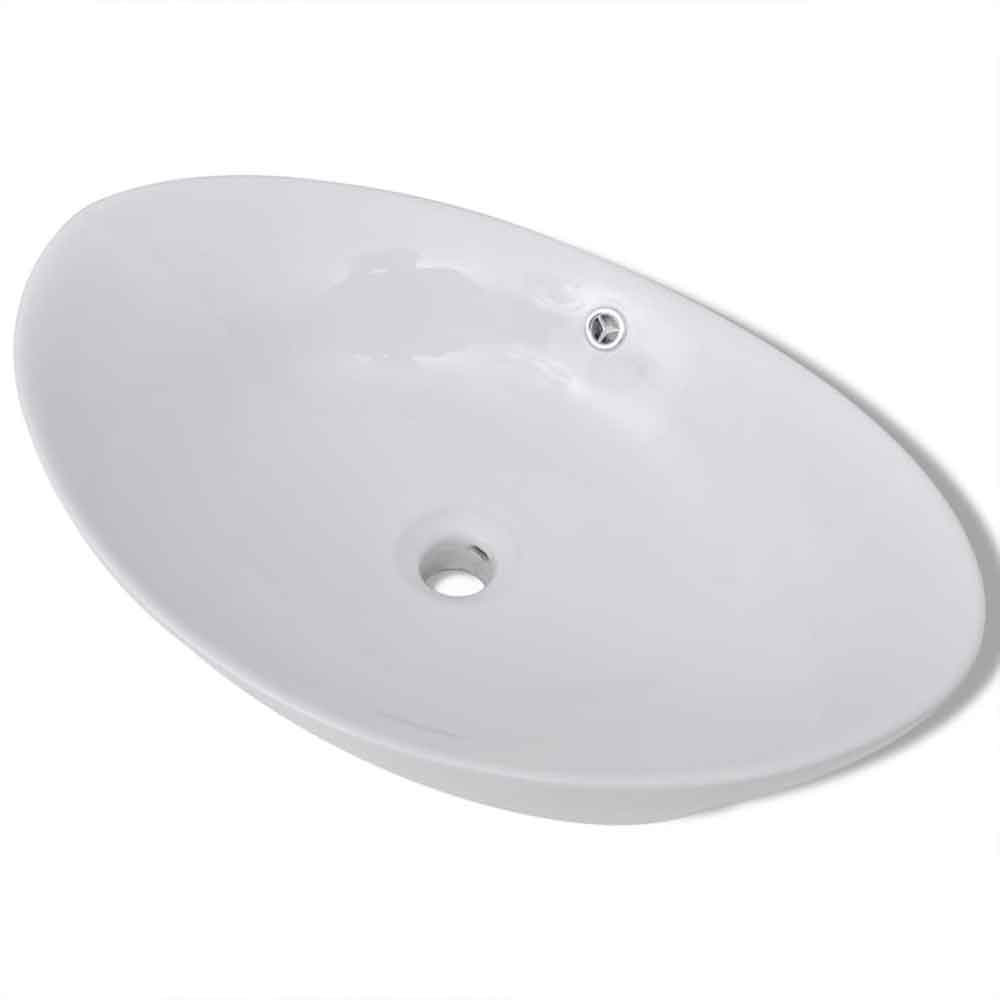 Abilene Oval Countertop Basin Without Waste 590mm Wide 0TH - White