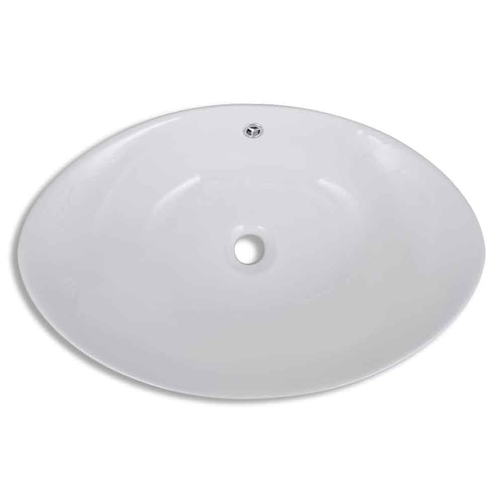 Abilene Oval Countertop Basin Without Waste 590mm Wide 0TH - White