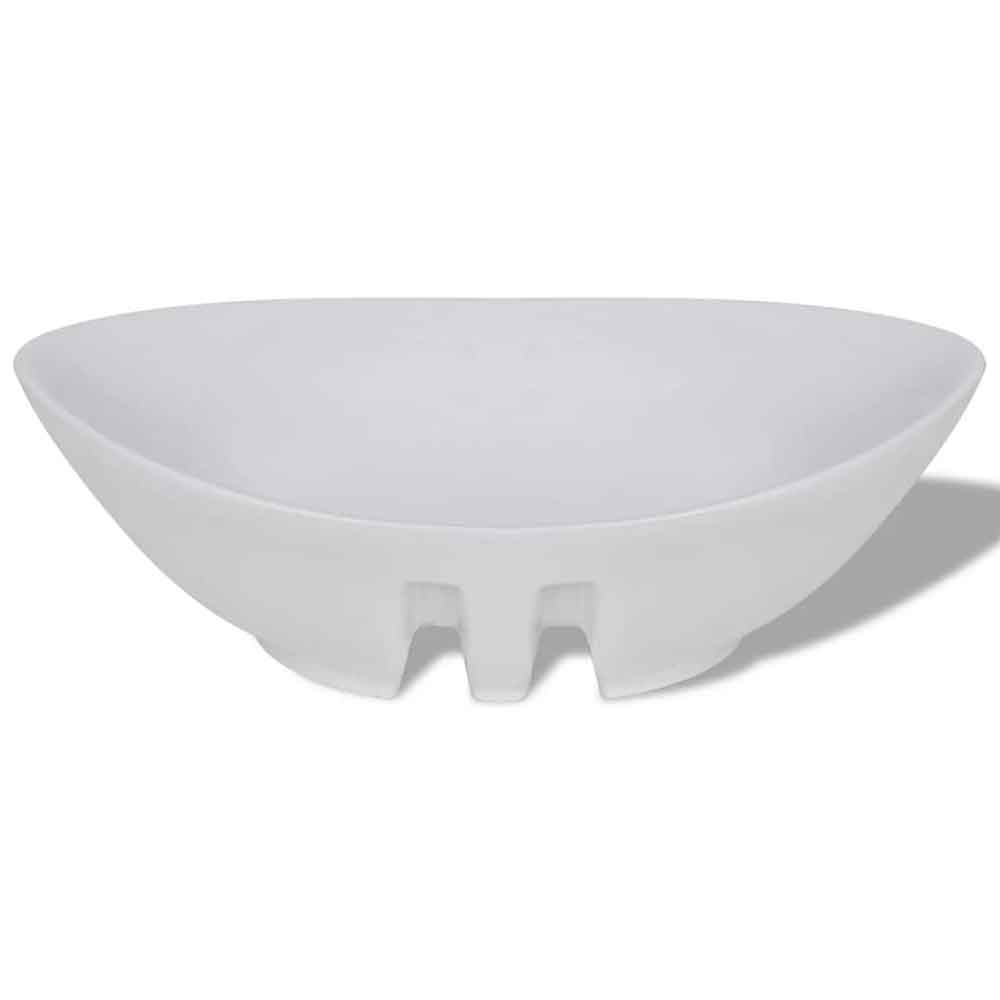 Abilene Oval Countertop Basin Without Waste 590mm Wide 0TH - White