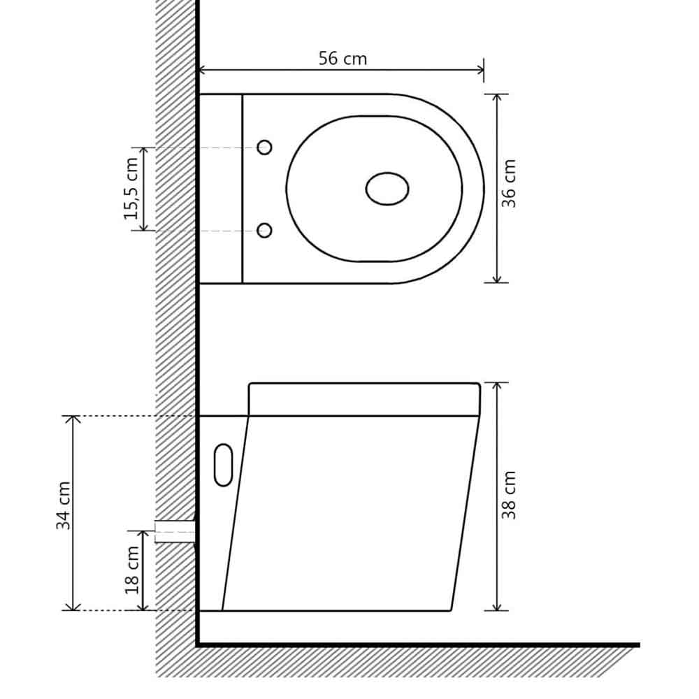 Abilene White Wall Hung Toilet - Soft Close Seat