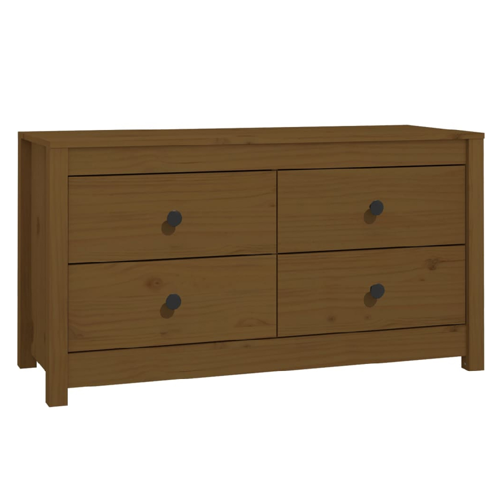 Abilene Wooden Chest Of 4 Drawers In Honey Brown