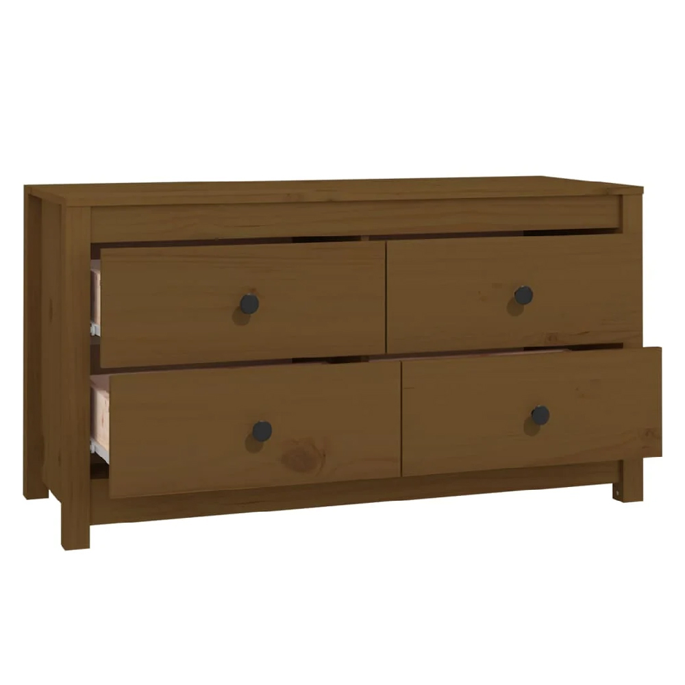 Abilene Wooden Chest Of 4 Drawers In Honey Brown