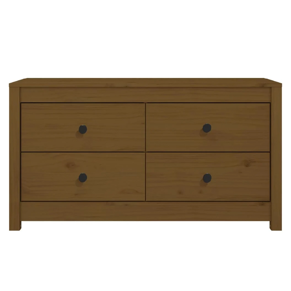 Abilene Wooden Chest Of 4 Drawers In Honey Brown