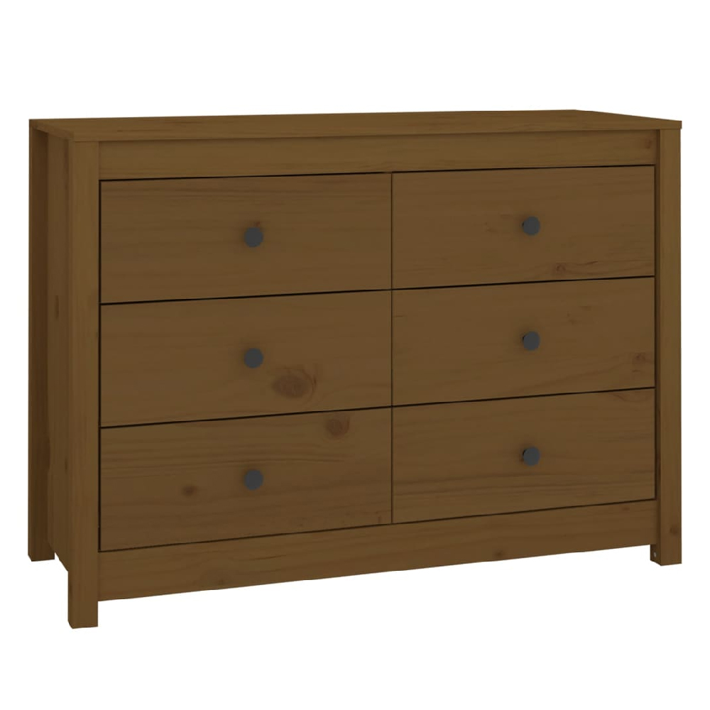Abilene Wooden Chest Of 6 Drawers In Honey Brown