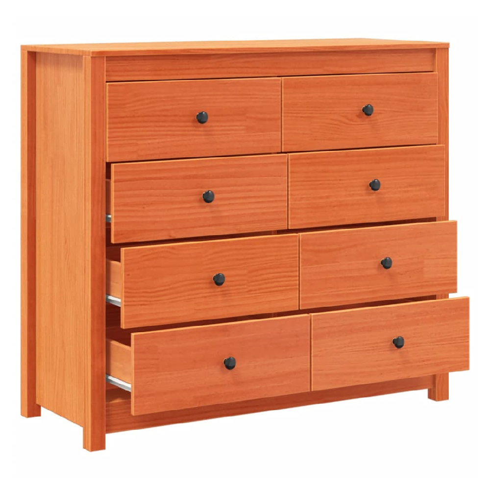 Abilene Wooden Chest Of 8 Drawers In Wax Brown