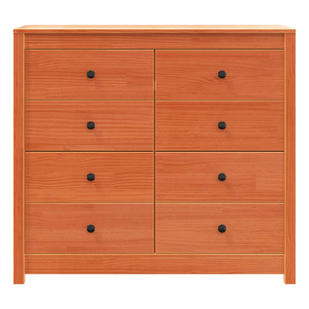 Abilene Wooden Chest Of 8 Drawers In Wax Brown
