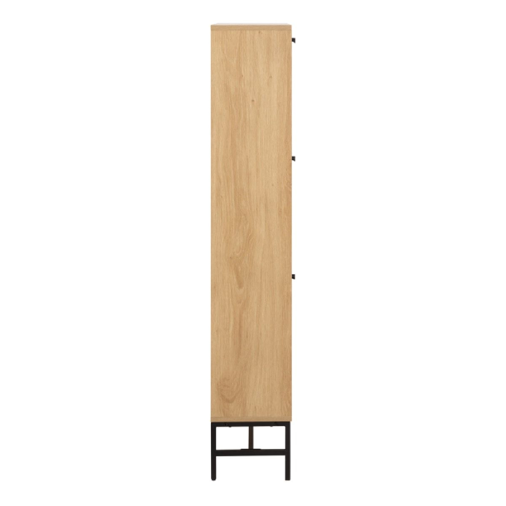 Abilene Wooden Shoe Storage Cabinet With 3 Flip Doors In Oak