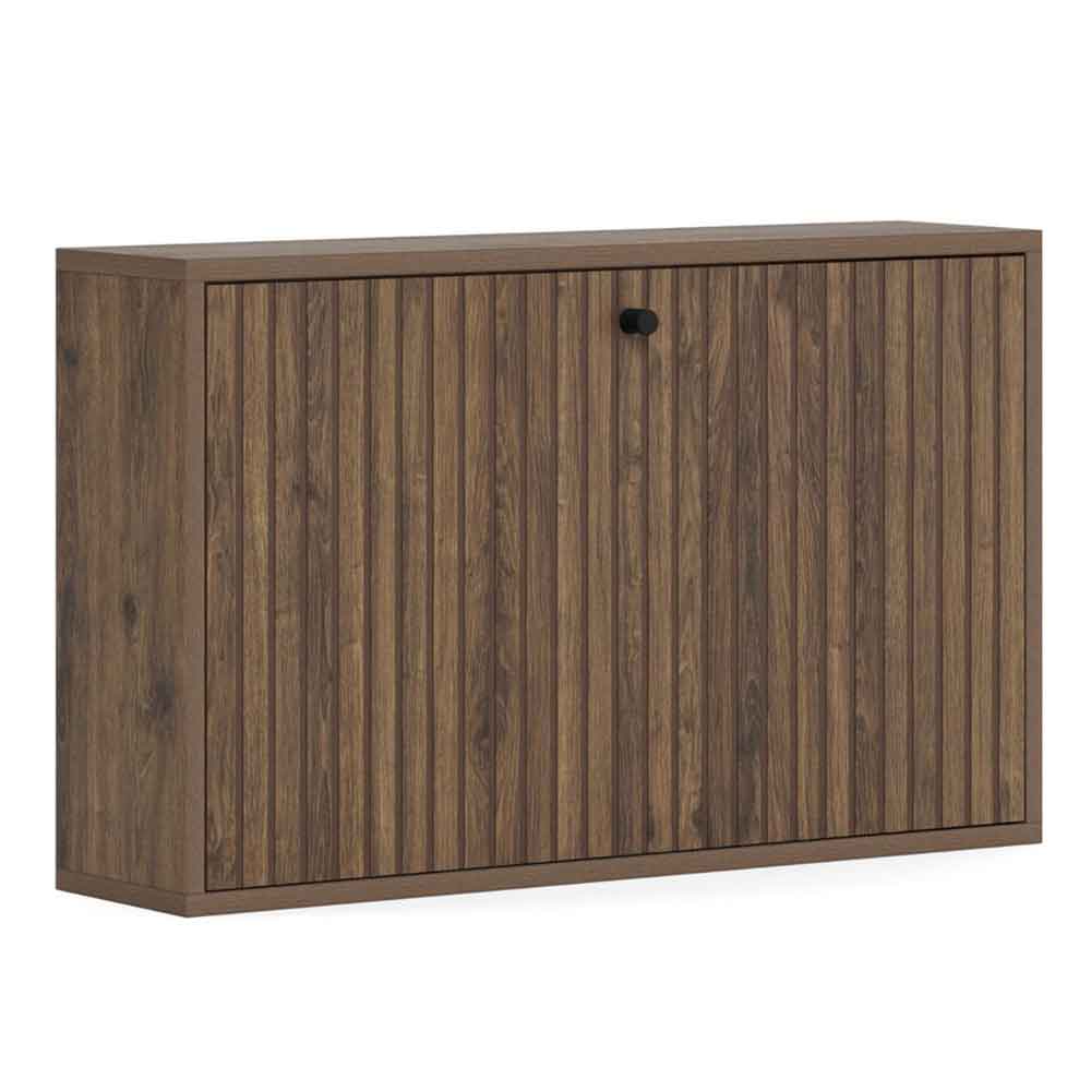 Abilene Wooden Wall Mounted Shoe Storage Cabinet in Smoked Oak