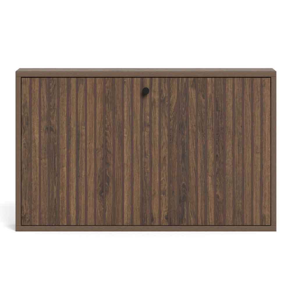 Abilene Wooden Wall Mounted Shoe Storage Cabinet in Smoked Oak