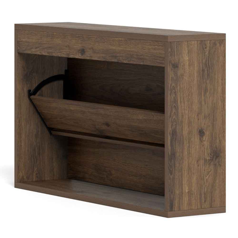 Abilene Wooden Wall Mounted Shoe Storage Cabinet in Smoked Oak