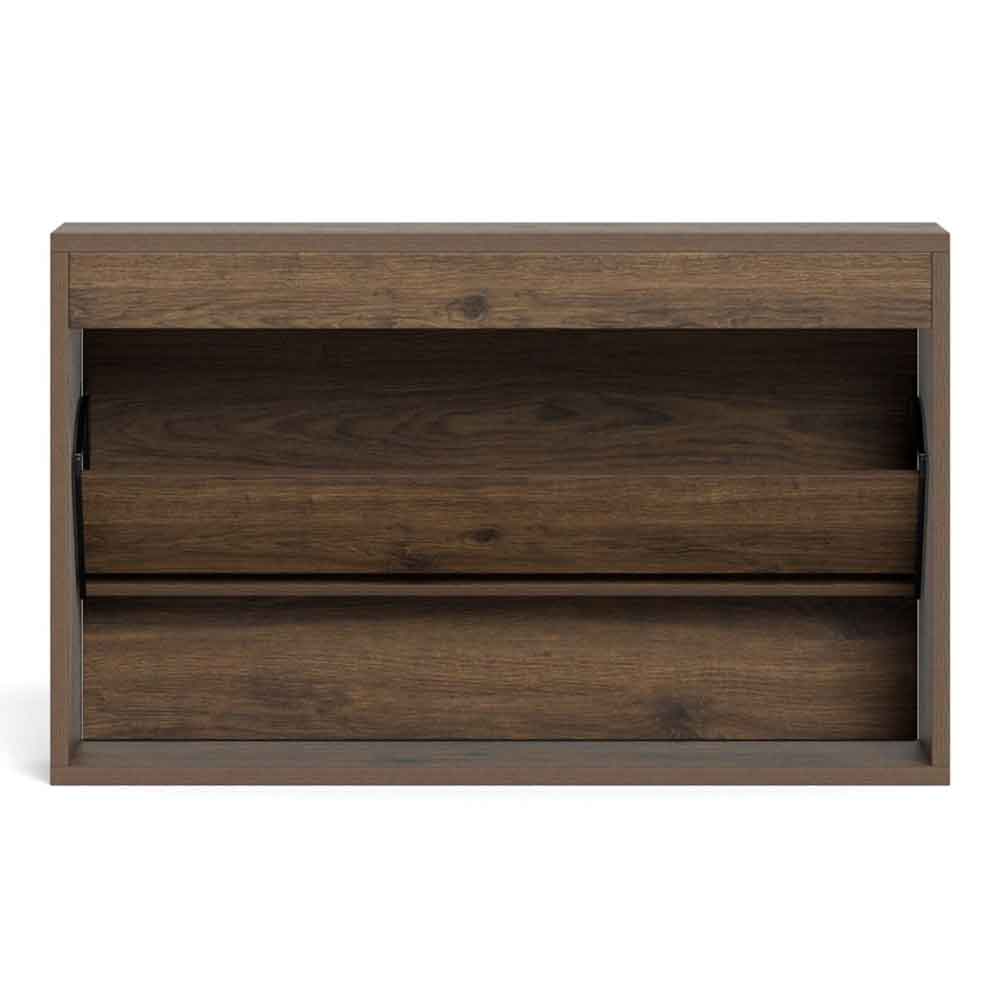 Abilene Wooden Wall Mounted Shoe Storage Cabinet in Smoked Oak