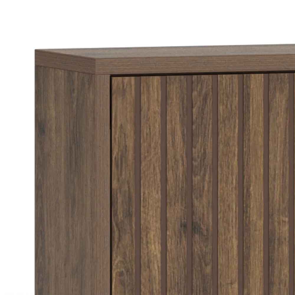 Abilene Wooden Wall Mounted Shoe Storage Cabinet in Smoked Oak