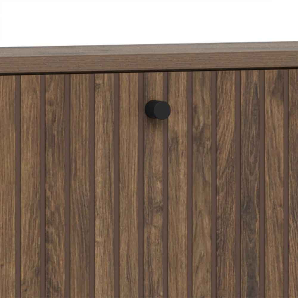 Abilene Wooden Wall Mounted Shoe Storage Cabinet in Smoked Oak