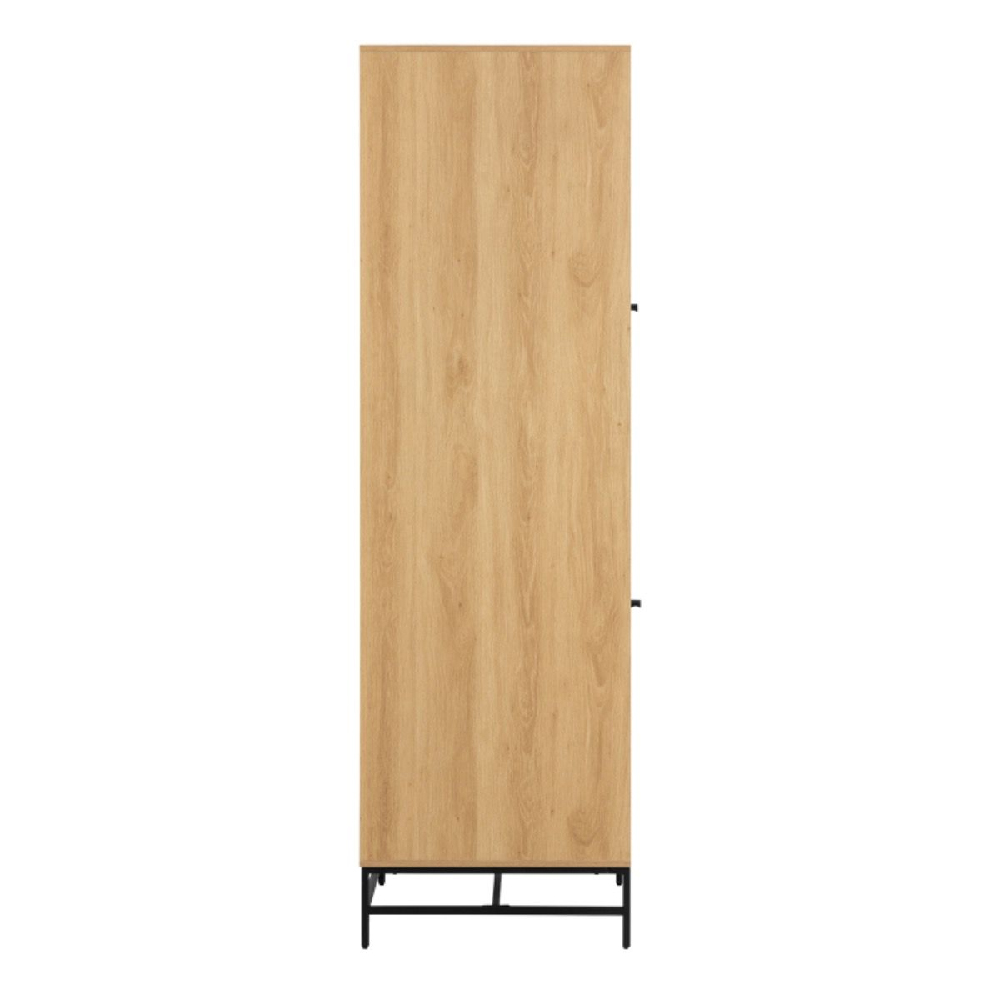 Abilene Wooden Wardrobe With 2 Doors In Oak And Black
