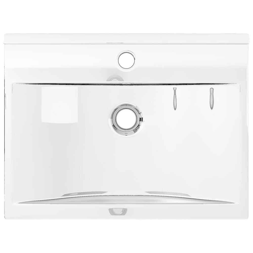 Abingdon Rectnagular Countertop Basin Without Waste 600mm Wide 1TH - Silver