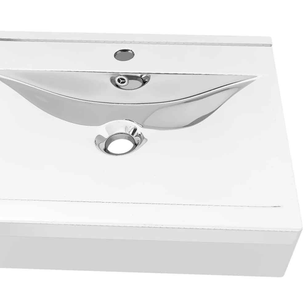 Abingdon Rectnagular Countertop Basin Without Waste 600mm Wide 1TH - Silver