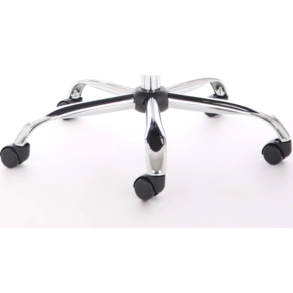 Abingdon Leather Office Chair With Chrome Arms In Black