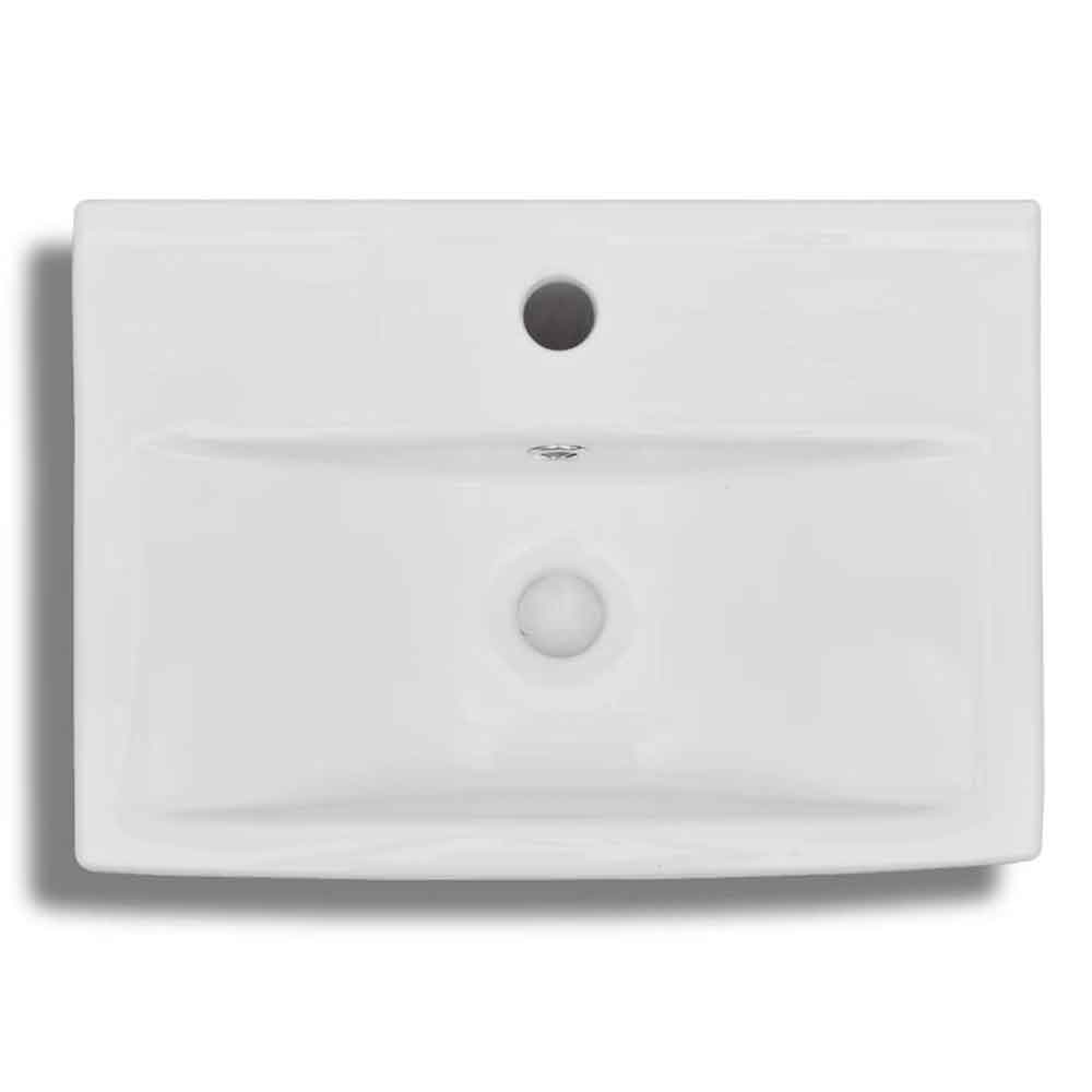 Abingdon Rectnagular Countertop Basin Without Waste 465mm Wide 1TH - White