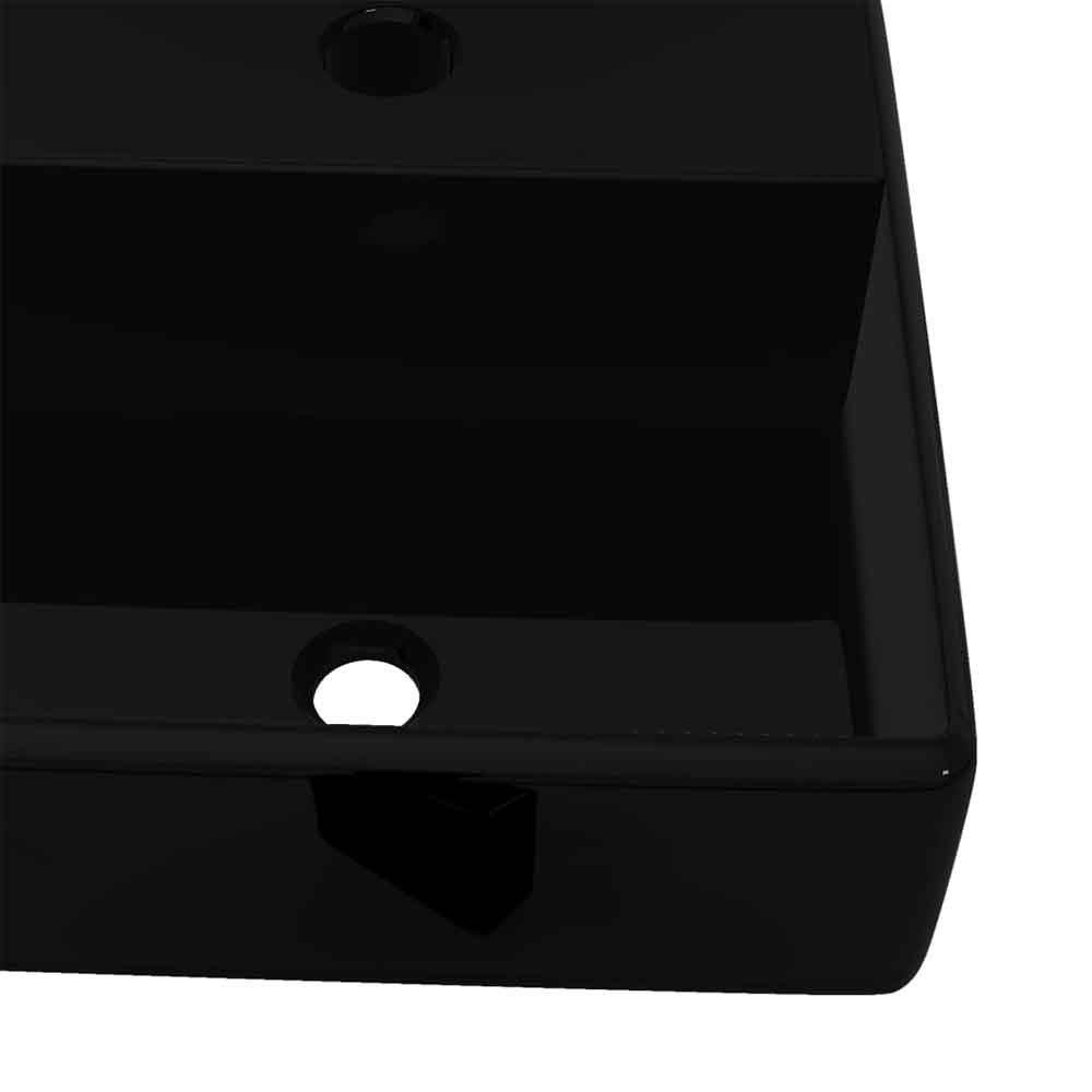 Abingdon Square Countertop Basin Without Waste 380mm Wide 1TH - Black