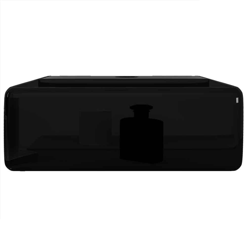 Abingdon Square Countertop Basin Without Waste 380mm Wide 1TH - Black