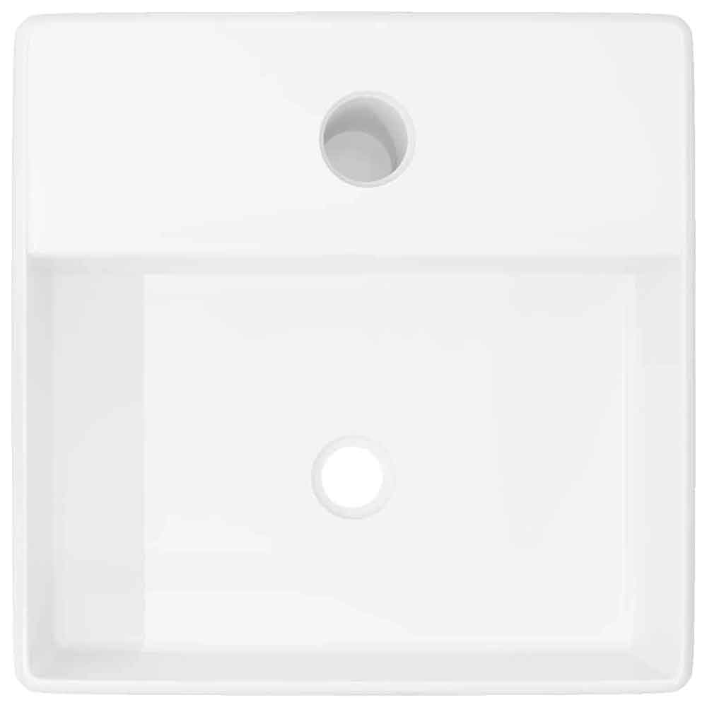 Abingdon Square Countertop Basin Without Waste 380mm Wide 1TH - White