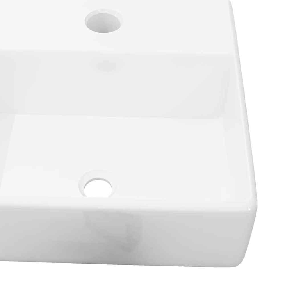 Abingdon Square Countertop Basin Without Waste 380mm Wide 1TH - White