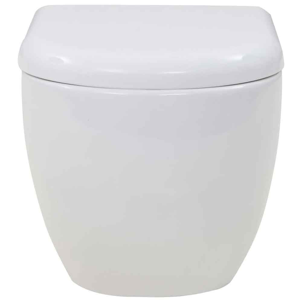 Abingdon White Wall Hung Toilet Pack With White Flush Plate - Soft Close Seat
