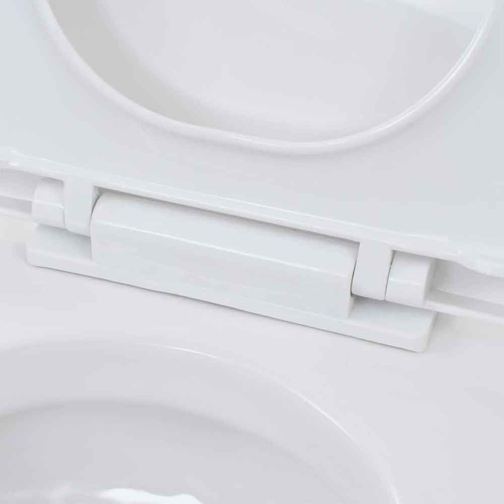 Abingdon White Wall Hung Toilet Pack With White Flush Plate - Soft Close Seat