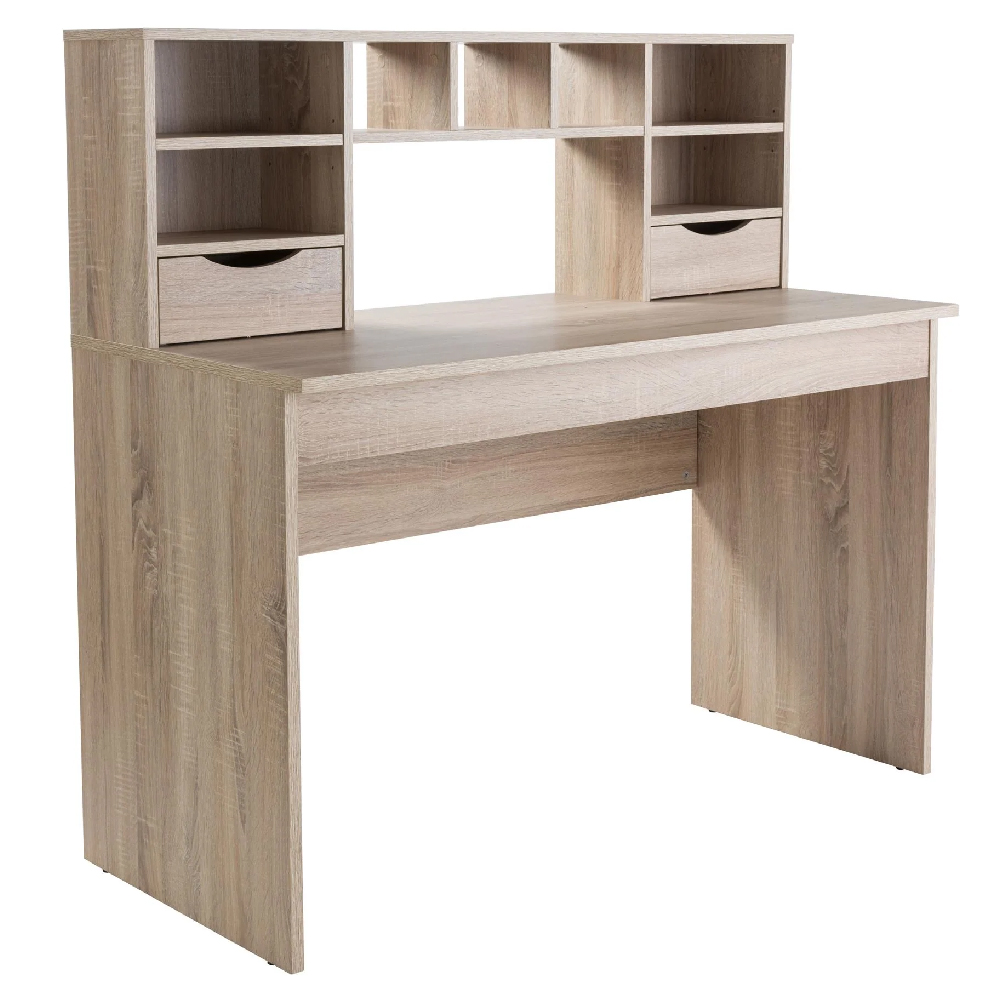 Abingdon Wooden Laptop Desk With 2 Drawers In Light Oak