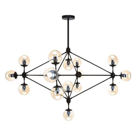 Abita 15 Bulbs Pendant Light In Matte Black