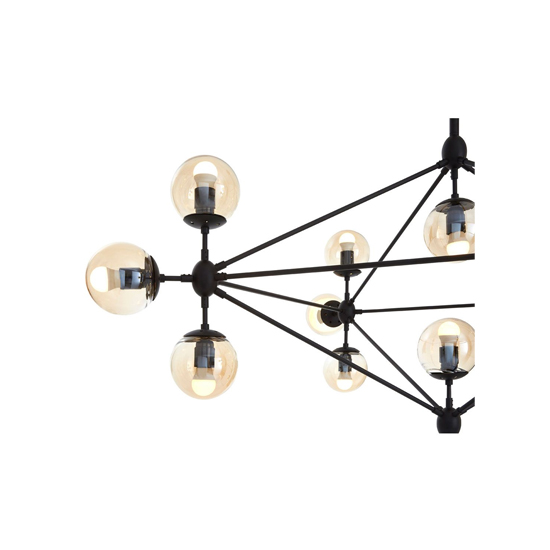 Abita 15 Bulbs Pendant Light In Matte Black