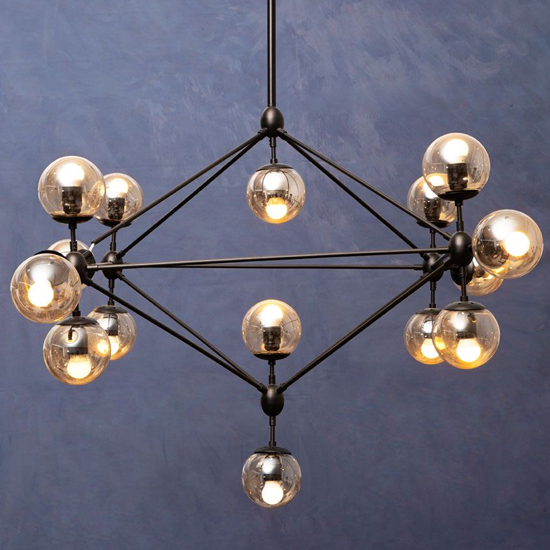Abita 15 Bulbs Pendant Light In Matte Black