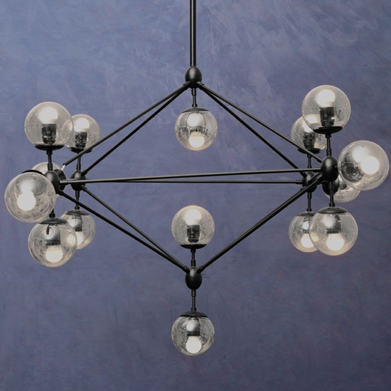 Abita 15 Bulbs Pendant Light In Matte Black