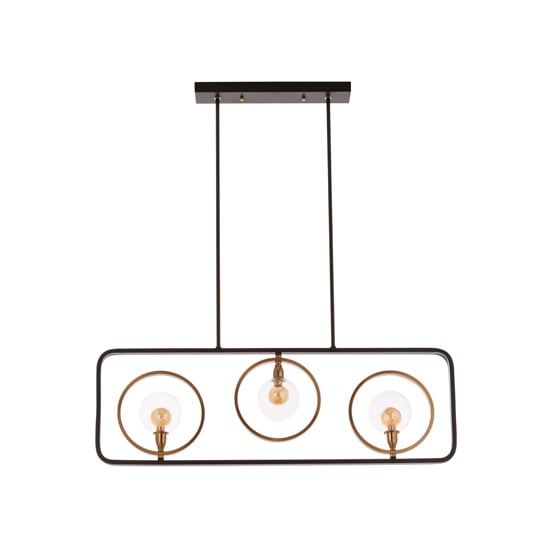 Abita 3 Bulbs Pendant Light In Matte Black And Bronze