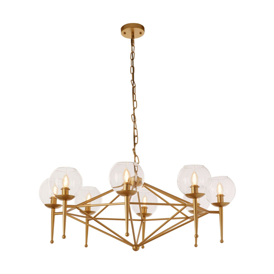 Product photograph of Abita 8 Bulbs Geo Pendant Light In Gold from Furniture in Fashion