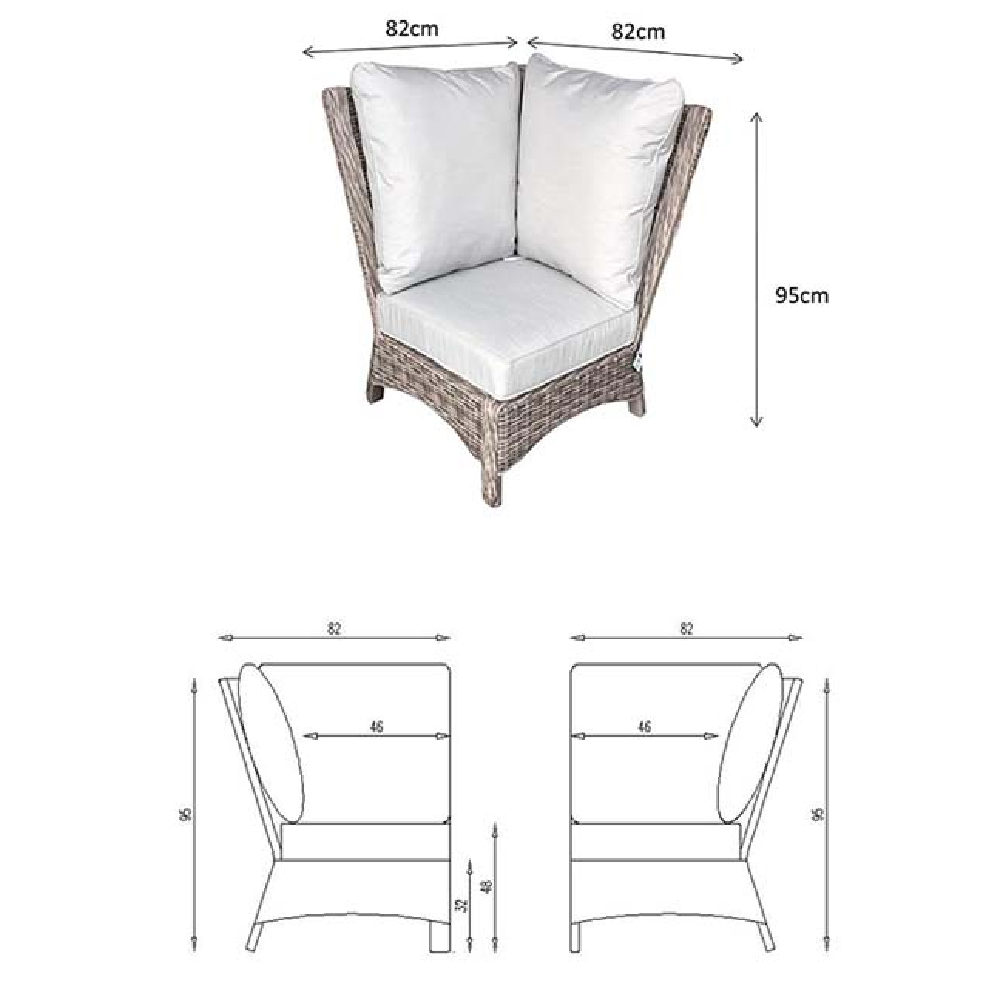 Abobo Glass Top Garden Corner Dining Set With 2 Ottomans In Grey
