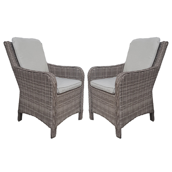 Read more about Abobo high back fine grey fabric dining chair in pair