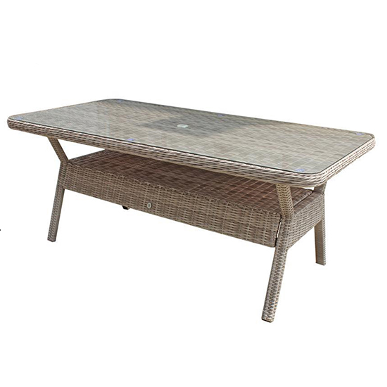 Read more about Abobo rectangular glass top 200cm dining table in fine grey